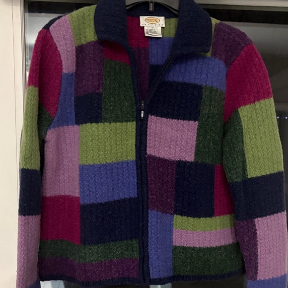 Talbots Colorful Patchwork Wool Jacket - Picture 1 of 6